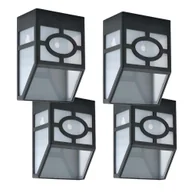 Lampy ogrodowe - ZESTAW 4x Lampa solarna Zewnętrzna LED Do Ogrodu Oświetlenie Wisząca Czarna - miniaturka - grafika 1