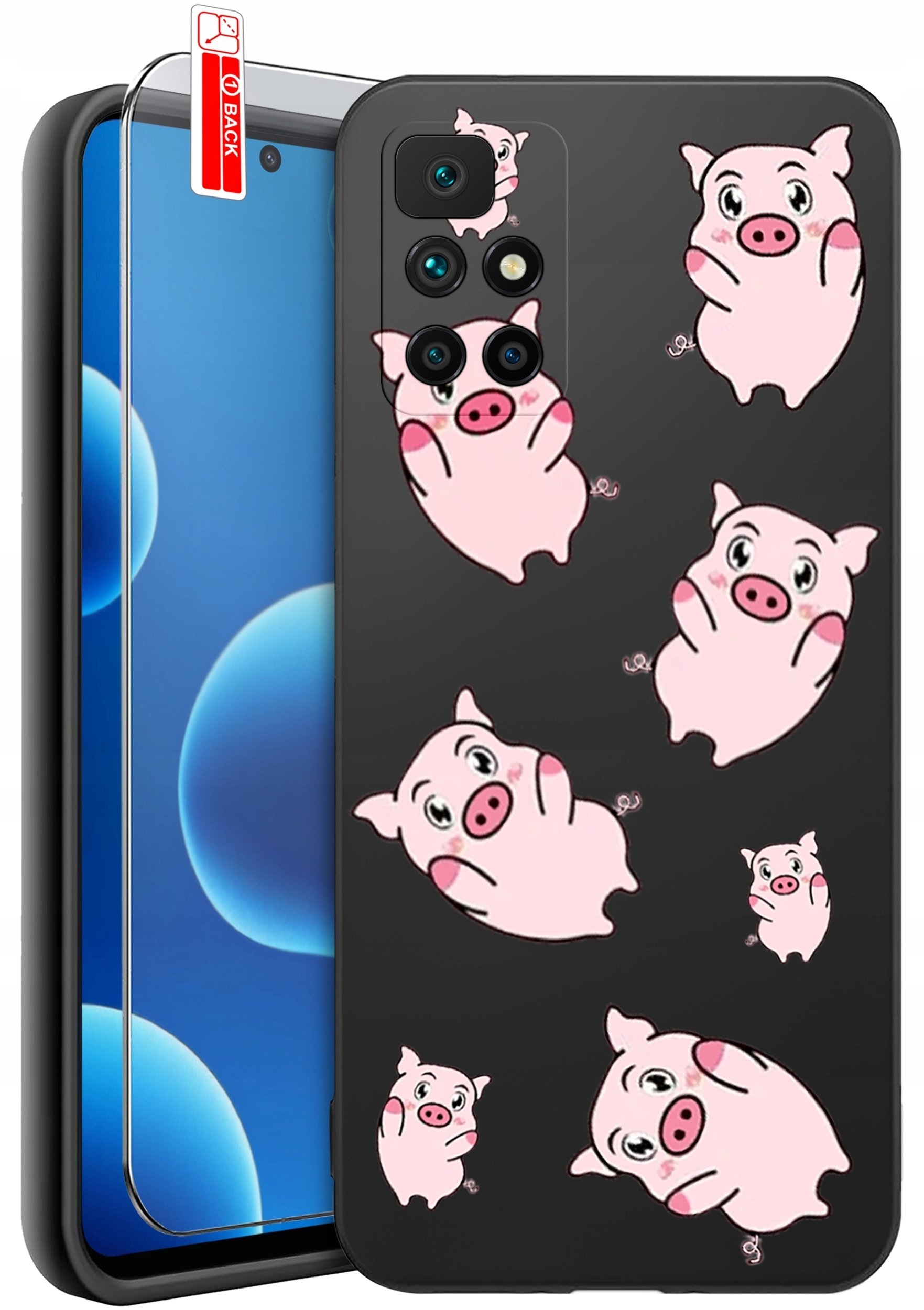 krainaGSM Etui Do Xiaomi Redmi 10 Wzory Silikonowe Matt Case + Szkło 9H
