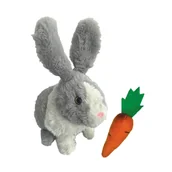 Zabawki interaktywne dla dzieci - INTERAKTYWNY KRÓLICZEK MASKOTKA CHRUPIE MARCHEWKĘ SKACZE RUSZA USZKAMI - miniaturka - grafika 1