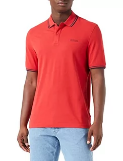 Koszule męskie - bugatti Męska koszula polo, 8150-35081, czerwony-950, regularny, Czerwony-950, L - grafika 1