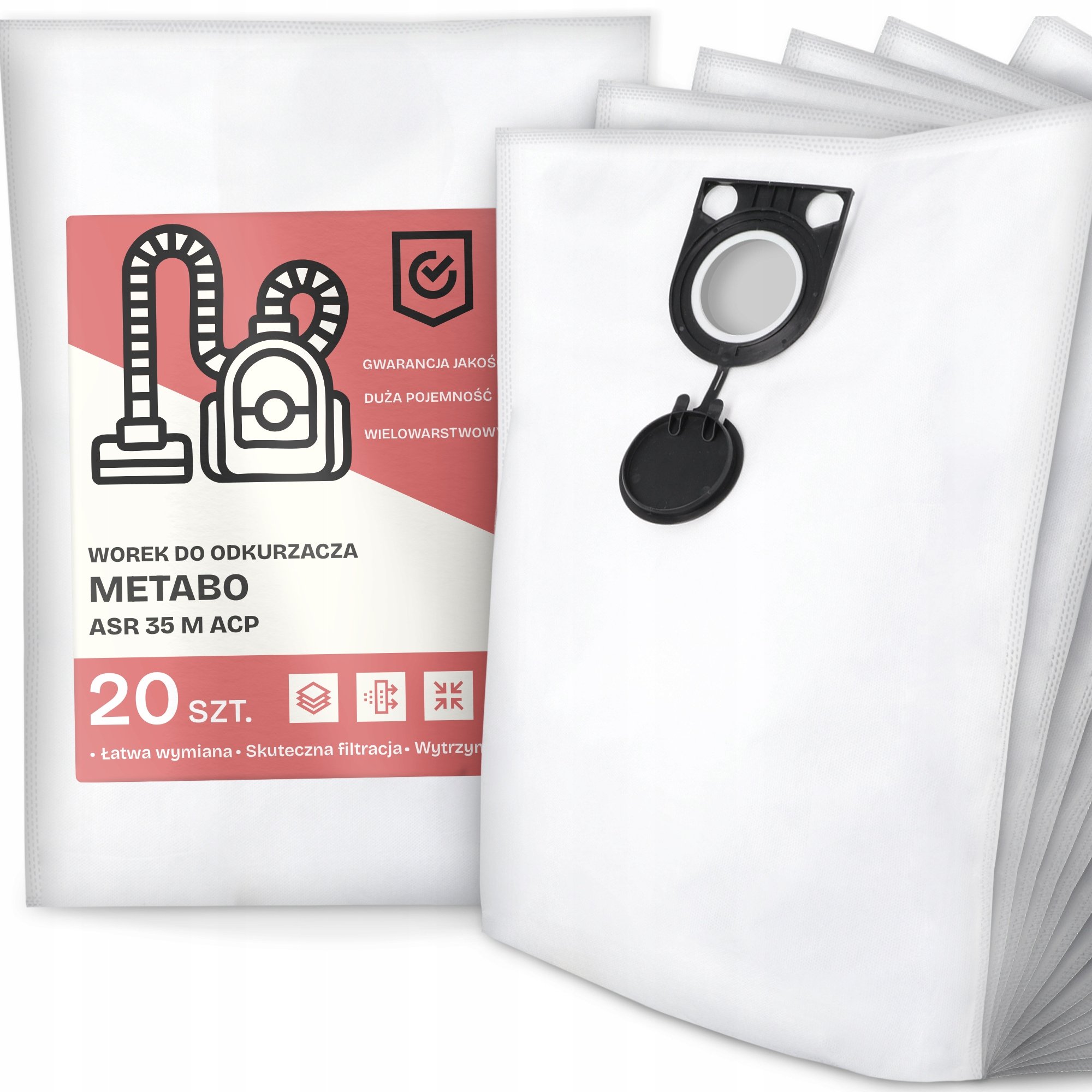 20x Worek do Odkurzacza Metabo Asr 35 M Acp Syntetyczny Pojemny Mocny G9