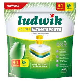 Tabletki do zmywarek LUDWIK All In 1 Ultimate Power Lemon 41 szt. - Akcesoria i części do zmywarek - miniaturka - grafika 1