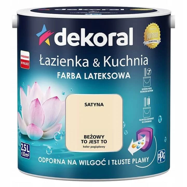 Dekoral Farba satynowa $274azienka i Kuchnia be$275owy to jest 2 5 l 390169