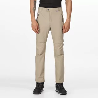 Spodnie męskie - Regatta Męskie Spodnie z Odpinanymi Nogawkami Highton Zip Off Beżowy, Rozmiar: 40R - grafika 1
