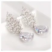 Kolczyki - Kolczyki ślubne wizytowe wiszące z kryształkami stal szlachetna KSL86 - miniaturka - grafika 1