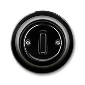 Wyłączniki światła i elektryczne - Wyłącznik pojedynczy / schodowy ABB DECENTO porcelana czarna - miniaturka - grafika 1