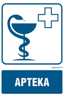 Systemy ekspozycyjne i znaki informacyjne - RF004 APTEKA, PN - PŁYTA PCV 1MM; (250X375MM) - miniaturka - grafika 1