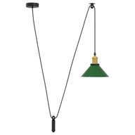 Lampy ogrodowe - vidaXL Lampa wisząca z regulacją wysokości E27 połysk zielony - miniaturka - grafika 1