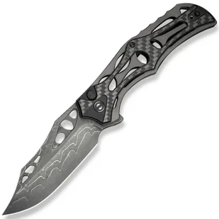 CIVIVI Szary Aluminium z Nakładką z Włókna Węglowego na Czarnym Uchwyt G10 Ostrze Damasceńskie - Scyzoryki - miniaturka - grafika 1