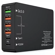 Ładowarki do telefonów - Szybka Ładowarka Sieciowa 6 USB C PD 20W QC3.0 65W - miniaturka - grafika 1