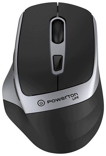Powerton Life Flixo bezprzewodowa, czarno-srebrna, 1600DPI WPM10SL