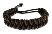 Bransoletki - Plecionka Czarno Brązowa Regulowany Obwód - miniaturka - grafika 1