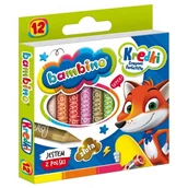 Szkolne artykuły papiernicze - Bambino Kredki Świecowe Szkolne Przedszkolne 12 Kolorów - miniaturka - grafika 1