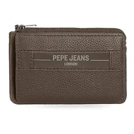 Portfele - Pepe Jeans Checkbox Portfel z wizytówką Brązowy 11x7x1,5 cms Skóra, Brązowy, Talla única, Portfel z wizytówką - miniaturka - grafika 1