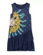 Sukienki - Desigual Sukienka dziewczęca Vest_jiutepec, niebieski (Navy 5000), 116 cm - miniaturka - grafika 1