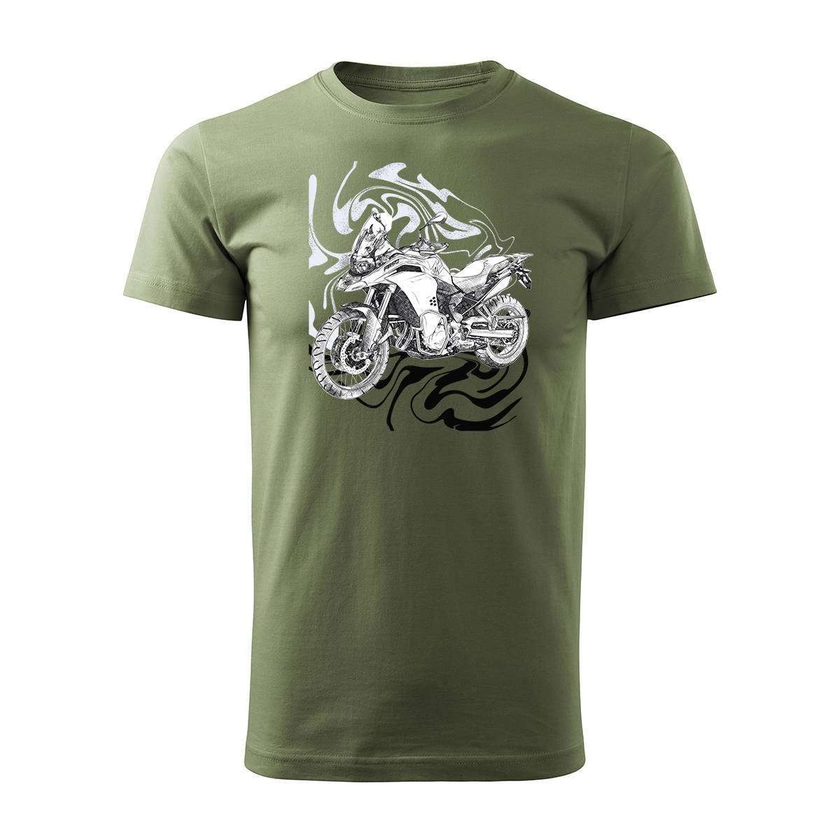 Koszulka motocyklowa z motocyklem na motor BMW GS F850 męska khaki-XXL