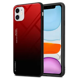 Pokrowiec Do Apple iPhone 11 Etui w CZERWONO - CZARNY TPU Obudowa Case Cover Plecki Ochronny Cadorabo - Etui i futerały do telefonów - miniaturka - grafika 1