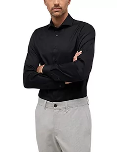 Eterna Męska koszula z długim rękawem Slim FIT Cover Twill Black UNI, 15, Czarny, 36 - Koszule męskie - miniaturka - grafika 1