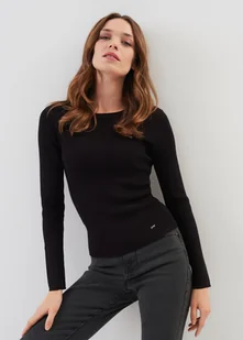 Prążkowany longsleeve damski - Moda i Uroda OUTLET - miniaturka - grafika 1