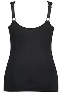 Koszulki i topy damskie - Ulla Popken Damski top modelujący sylwetkę, t-shirt żakardowy, czarny, 90, czarny - grafika 1