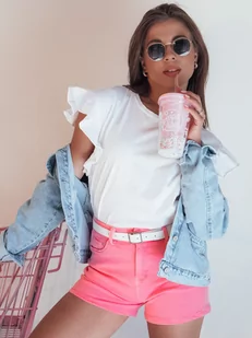 Szorty jeansowe damskie GLAMWEAR różowe Dstreet SY0340-S - Spodenki damskie - miniaturka - grafika 1
