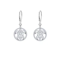 Biżuteria dla dzieci - Kolczyki Srebrne z Żółwiem Ażurowym - MEJK Jewellery - miniaturka - grafika 1