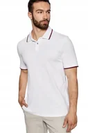 Koszulki męskie - ARMANI EXCHANGE BIAŁA KOSZULKA POLO Z CIEMNOCZERWONYM LAMÓWKIEM L J7A - miniaturka - grafika 1