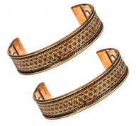 Bransoletki - BRANSOLETKA MAGNETYCZNA MIEDZIANA KWIAT ŻYCIA x2 - miniaturka - grafika 1