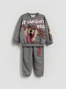 Reserved - Bawełniany komplet Looney Tunes - ciemnoszary - Bluzy i sweterki niemowlęce - miniaturka - grafika 1