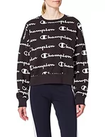 Bluzy damskie - Champion Damska bluza z okrągłym dekoltem z logo Ac, Czarny, L - miniaturka - grafika 1