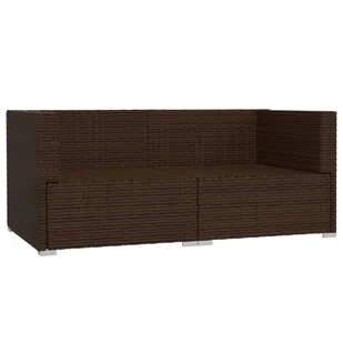 2-osobowa sofa ogrodowa z poduszkami, polirattan, brązowa - Sofy ogrodowe - miniaturka - grafika 5
