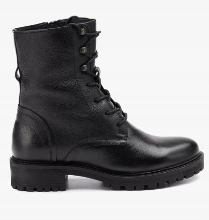 GEOX BOTKI SZNUROWANE SKÓRZANE CZARNE 38 Ż7D