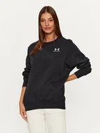 Bluzy damskie - Under Armour Bluza Essential Flc Os Crew 1379475 Czarny Loose Fit - miniaturka - grafika 1