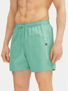 Tommy Hilfiger Szorty kąpielowe UM0UM03258 Zielony Regular Fit - Kąpielówki męskie - miniaturka - grafika 1