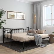 Łóżka - vidaXL Lumarko Sofa z wysuwaną ramą łóżka, czarna, metalowa, 90x200 cm 324758 - miniaturka - grafika 1