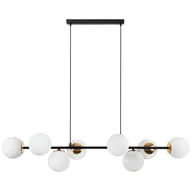 Lampy sufitowe - Lampa sufitowa wisząca Siena czarna modern 8xE14 klosz kula biały/złoty Light Home LH - miniaturka - grafika 1