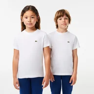 Koszulki dla dziewczynek - Lacoste Koszulka z gładkiego bawełnianego dżerseju - miniaturka - grafika 1
