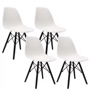 4 krzesła DSW Milano białe, nogi czarne - Krzesła - miniaturka - grafika 1