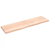 Półki do salonu - vidaXL Półka, 220x60x6 cm, surowe lite drewno dębowe - miniaturka - grafika 1