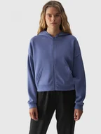 Bluzy sportowe damskie - Damska bluza dresowa rozpinana 4F 4FWAW24TSWSF1341 - niebieska - miniaturka - grafika 1