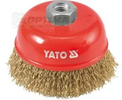 Materiały ścierne - Yato Szczotka czołowa z gwintem, drut mosiądzowany YT-4766 - miniaturka - grafika 1