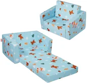 Łóżka dla dzieci i młodzieży - Fotel Dziecięcy Fotelik dla dzieci rozkładany fotel pluszowy pufa - miniaturka - grafika 1