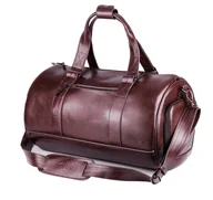 Torby męskie - Torba weekendowa SOLIER bordowa SL19 brown maroon skórzana - miniaturka - grafika 1