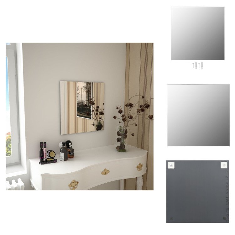 vidaXL Lustro ścienne 50 x 50 cm kwadratowe szklane - Lustro