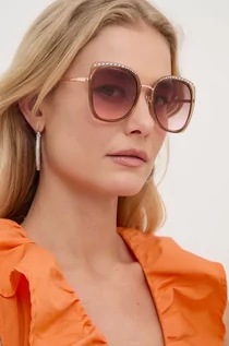 Okulary przeciwsłoneczne - Guess okulary przeciwsłoneczne damskie kolor różowy - grafika 1