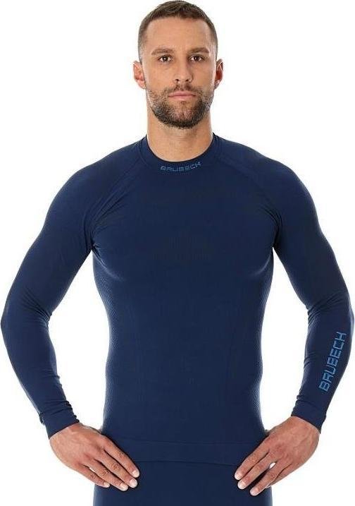 Brubeck Bluzka męska Thermo z długim rękawem, granatowa, r. S LS13040