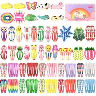 Ozdoby do włosów - Spinki do Włosów dla Dziewcząt KLIPSY 100 szt. wielokolorowy 100 szt. - miniaturka - grafika 1