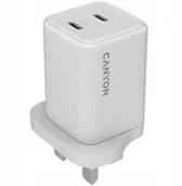 Ładowarki do telefonów - CANYON Ładowarka sieciowa CU65ACC GaN 65W 2xPD 1xQC UK Biała - miniaturka - grafika 1