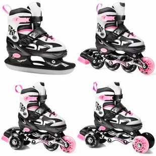 Spokey Quattro 926654 4w1 Czarno-różowy (rozmiar 38-41) - Rolki - miniaturka - grafika 1