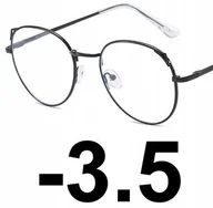 Okulary korekcyjne, oprawki, szkła - Okulary metal korekcyjne minusy kocie uszy -3.5 - miniaturka - grafika 1